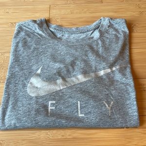 Vintage Oversized Nike Fly Shirt size Large Gray/Silver NEW!
